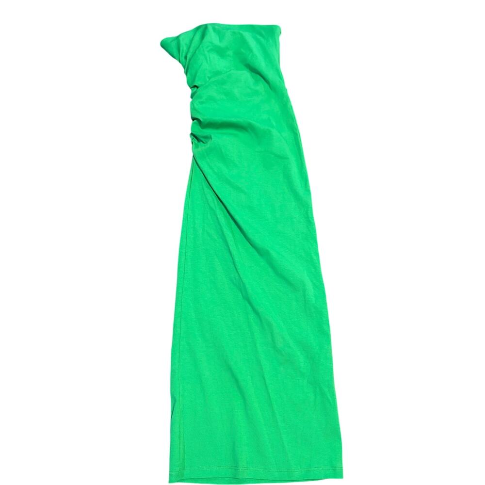 Zara green strapless cinch midi dress small